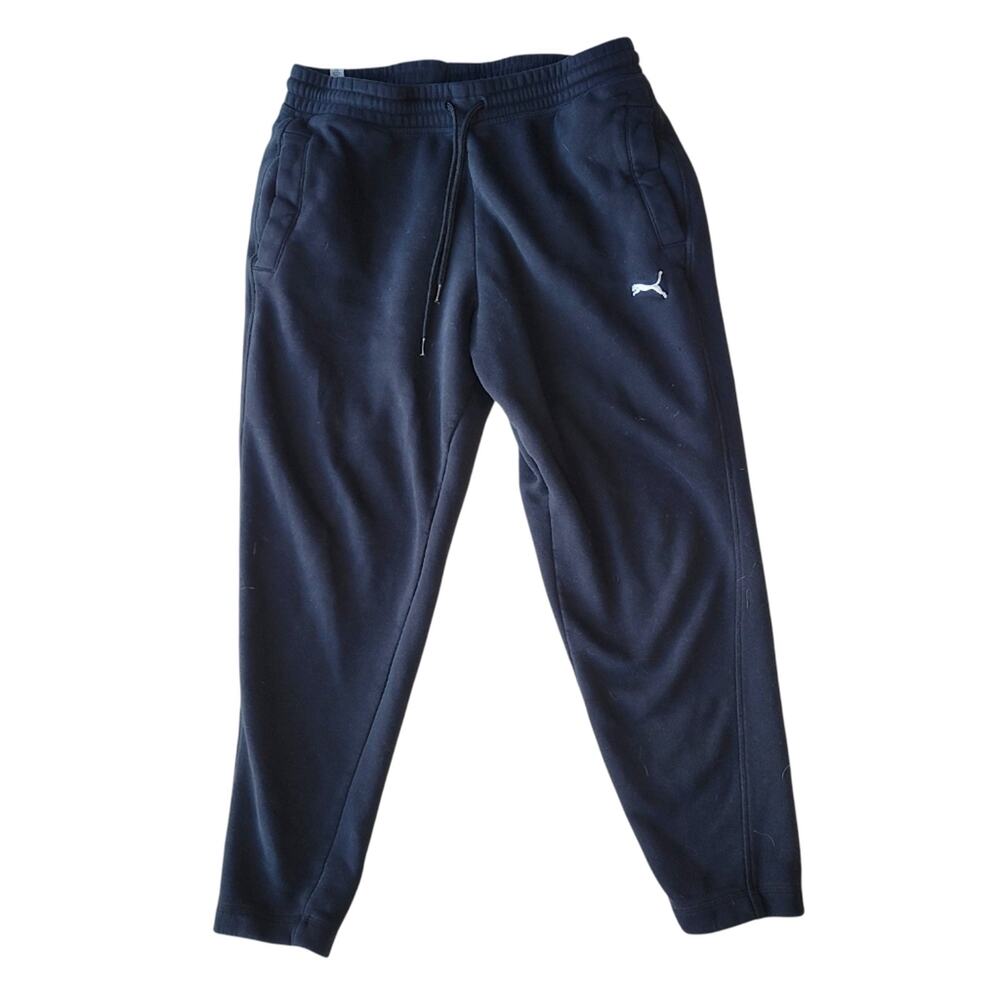 PUMA Men Logo Fleece Sweatpants Black Size Large